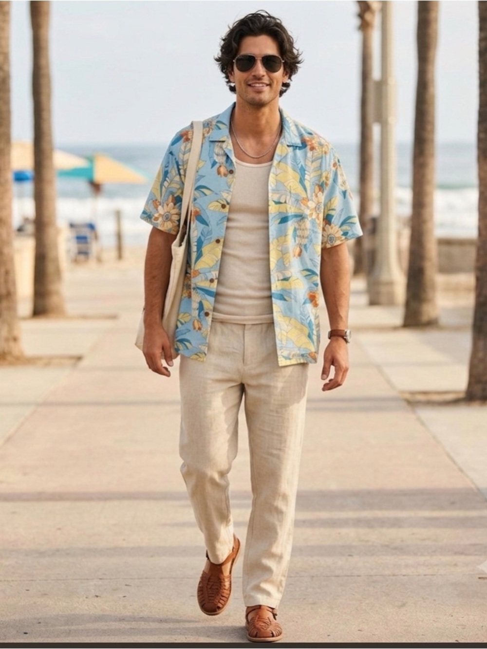Montego Mon 100% Silk Tropical Button Down Shirt Size Large.